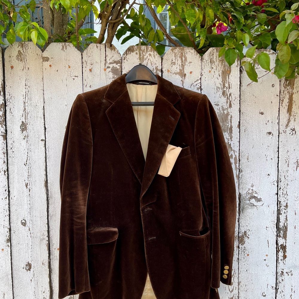 Men's Brown Velvet Blazer